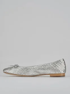 Ballerine tacco 1cm pelle argento