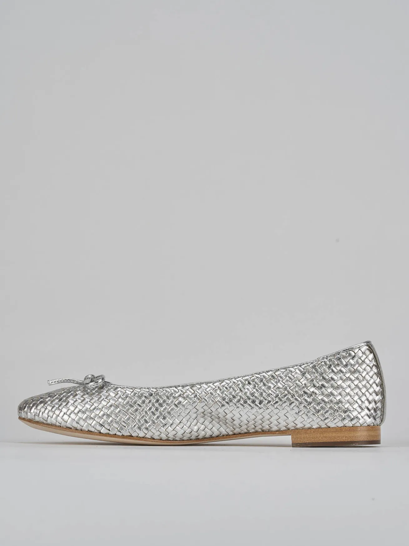 Ballerine tacco 1cm pelle argento