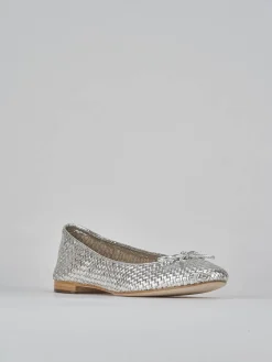 Ballerine tacco 1cm pelle argento