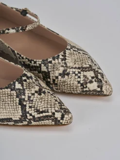 Ballerine tacco 1cm pitone beige