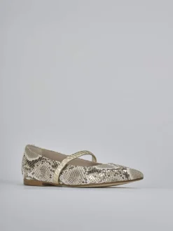 Ballerine tacco 1cm pitone oro