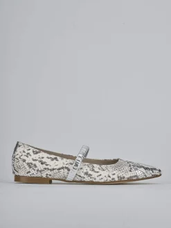 Ballerine tacco 1cm pitone argento