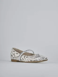 Ballerine tacco 1cm pitone argento