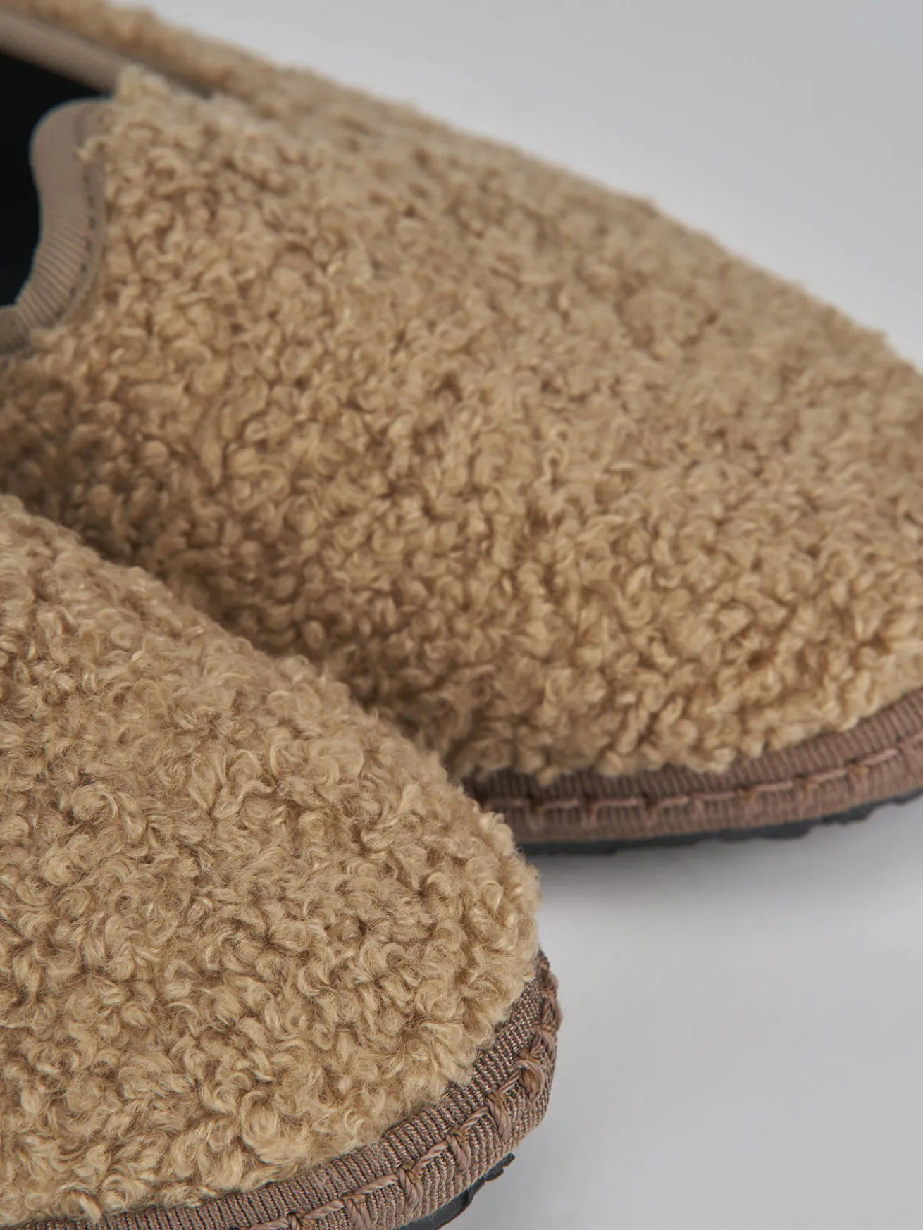 Ballerine tacco 1cm tessuto marrone