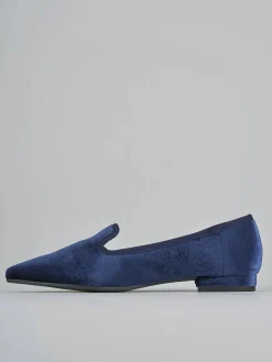 Ballerine tacco 1cm velluto blu