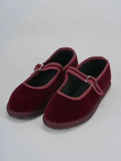 Ballerine tacco 1cm velluto bordo'