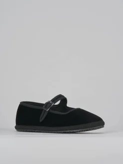 Ballerine tacco 1cm velluto nero