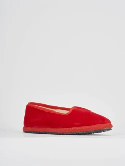 Ballerine tacco 1cm velluto rosso