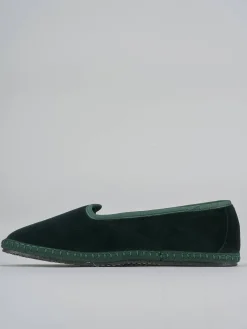Ballerine tacco 1cm velluto verde