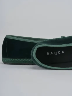 Ballerine tacco 1cm velluto verde