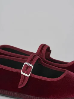 Ballerine tacco 1cm velluto bordo'