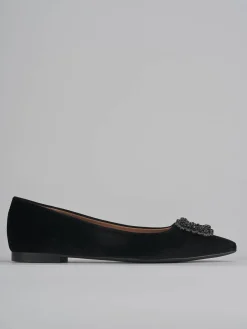 Ballerine tacco 1cm velluto nero