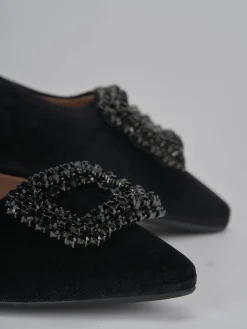 Ballerine tacco 1cm velluto nero