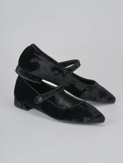 Ballerine tacco 1cm velluto nero
