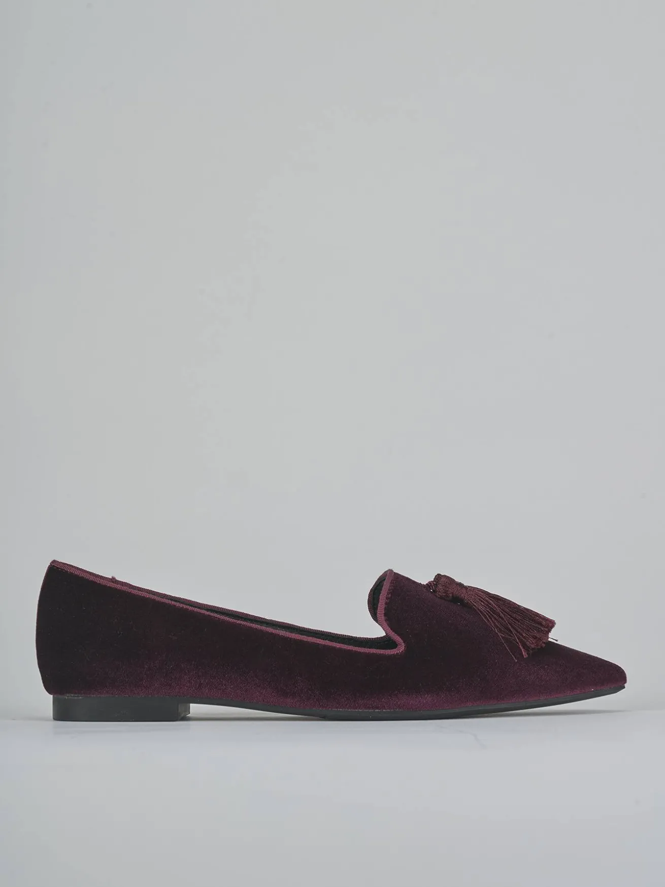 Ballerine tacco 1cm velluto bordo'