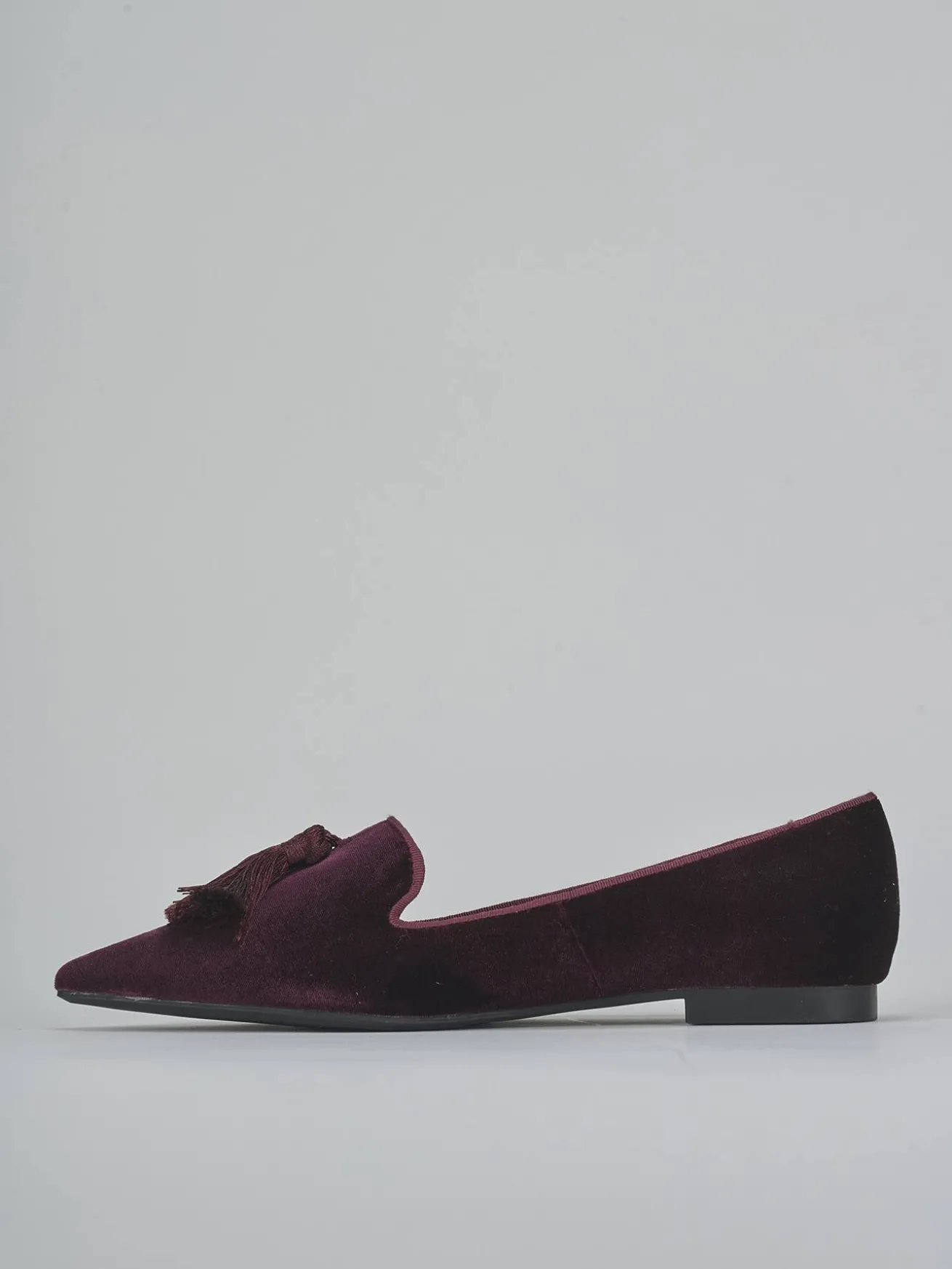 Ballerine tacco 1cm velluto bordo'