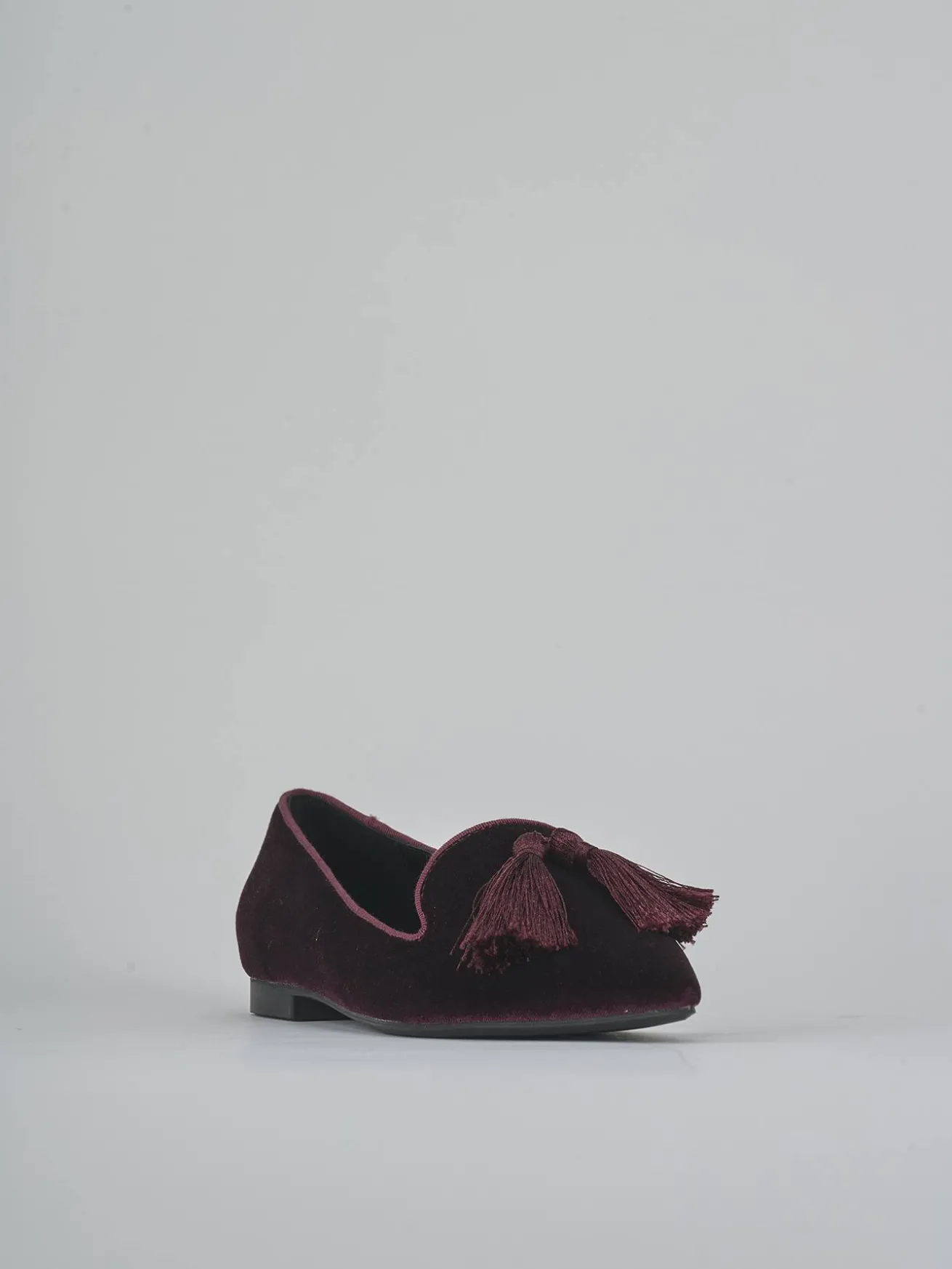 Ballerine tacco 1cm velluto bordo'
