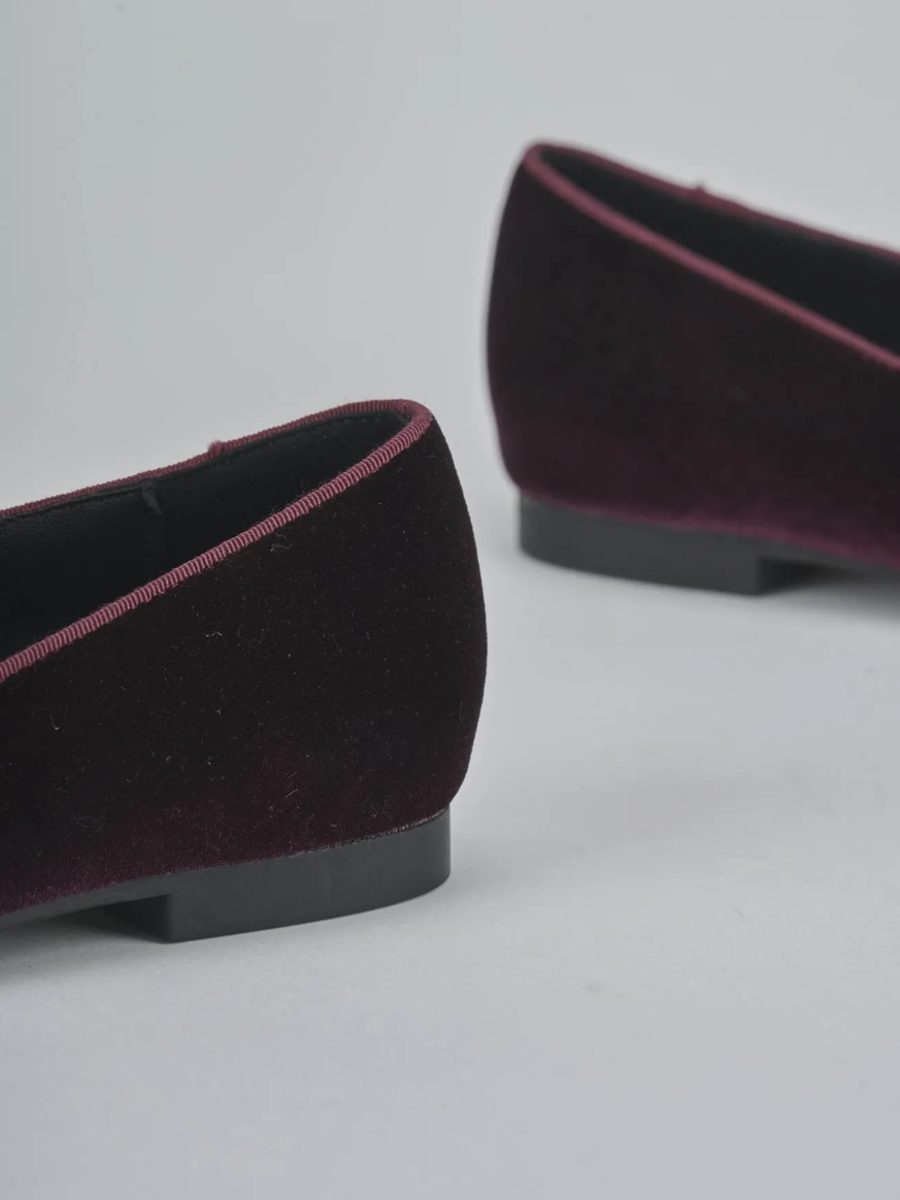 Ballerine tacco 1cm velluto bordo'