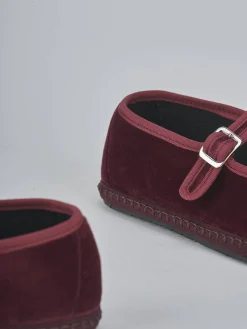 Ballerine tacco 1cm velluto bordo'