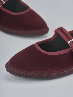 Ballerine tacco 1cm velluto bordo'