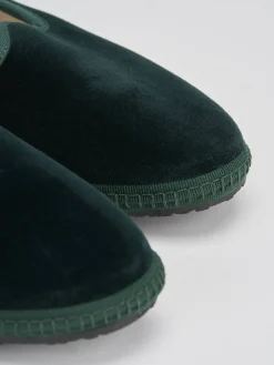 Ballerine tacco 1cm velluto verde