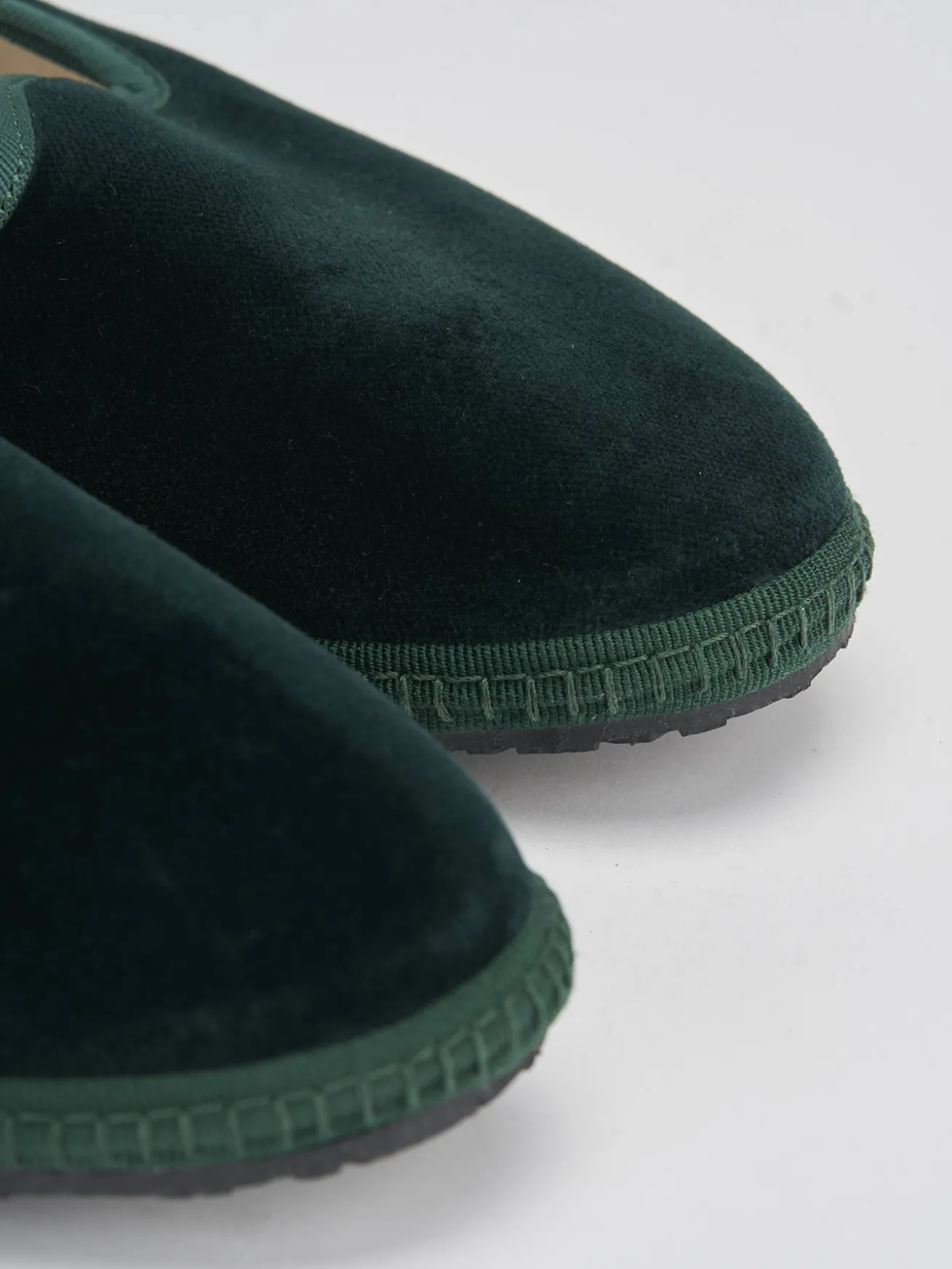 Ballerine tacco 1cm velluto verde