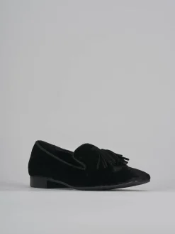 Ballerine tacco 2cm velluto nero