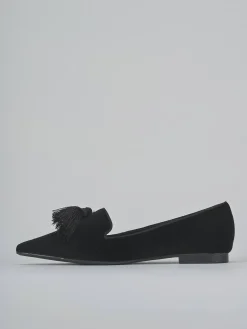 Ballerine tacco 1cm velluto nero