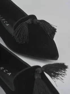 Ballerine tacco 1cm velluto nero