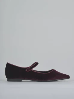 Ballerine tacco 1cm velluto bordo'