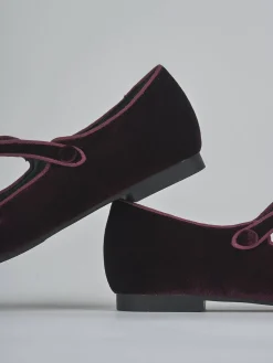 Ballerine tacco 1cm velluto bordo'