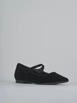 Ballerine tacco 1cm velluto nero