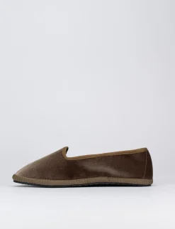 Ballerine tacco 1cm velluto testa