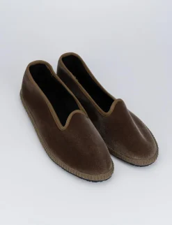 Ballerine tacco 1cm velluto testa