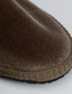 Ballerine tacco 1cm velluto testa