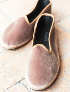 Ballerine tacco 1cm velluto testa