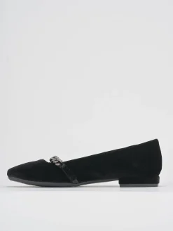 Ballerine tacco 1cm velluto nero
