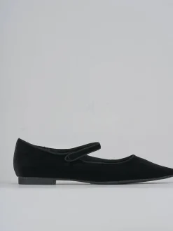 Ballerine tacco 1cm velluto nero