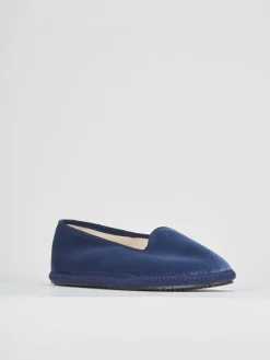 Ballerine tacco 1cm velluto blu