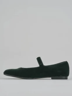 Ballerine tacco 1cm velluto verde