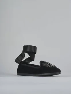 Ballerine tacco 1cm velluto nero