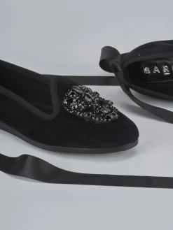 Ballerine tacco 1cm velluto nero