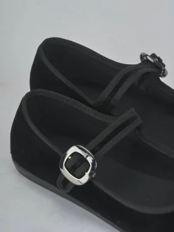 Ballerine tacco 1cm velluto nero