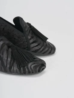 Ballerine tacco 1cm velluto nero