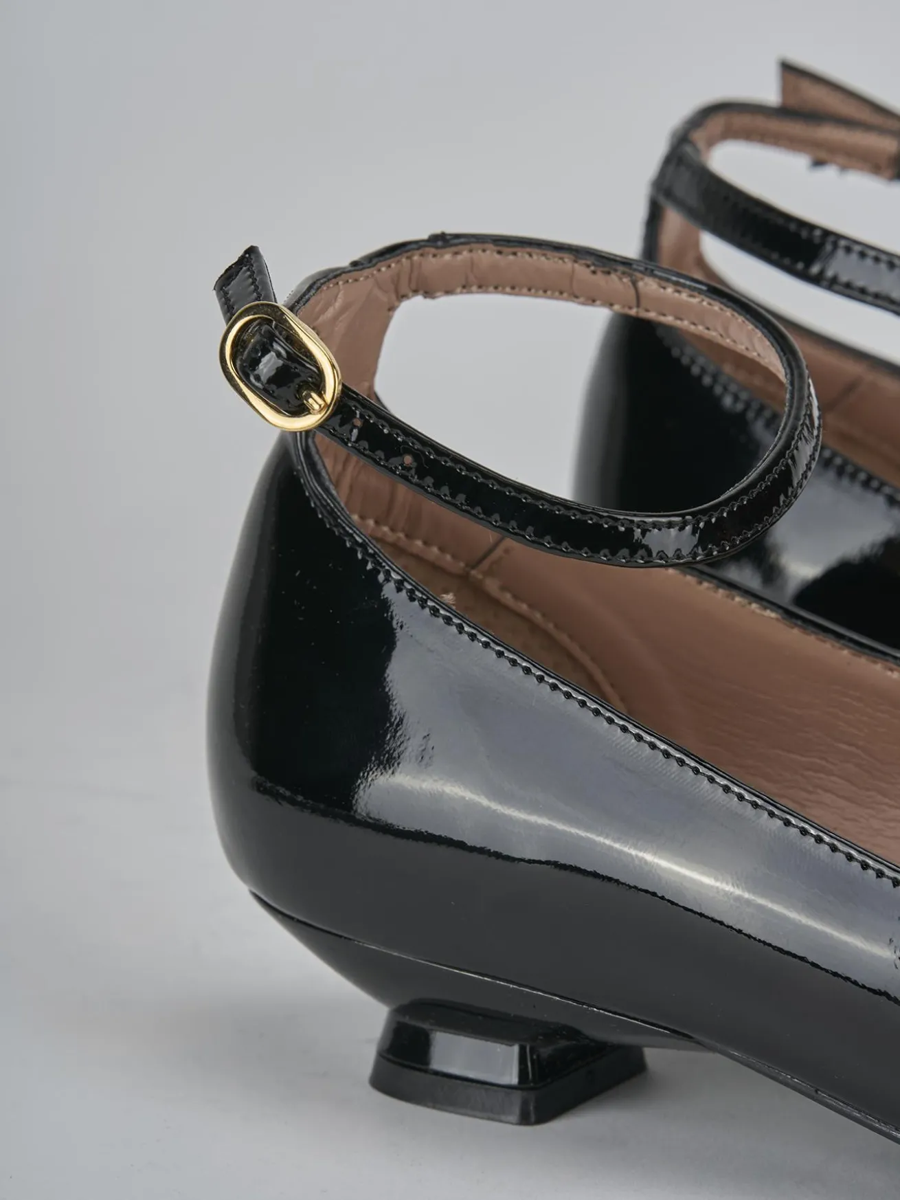 Ballerine tacco 3cm vernice nero