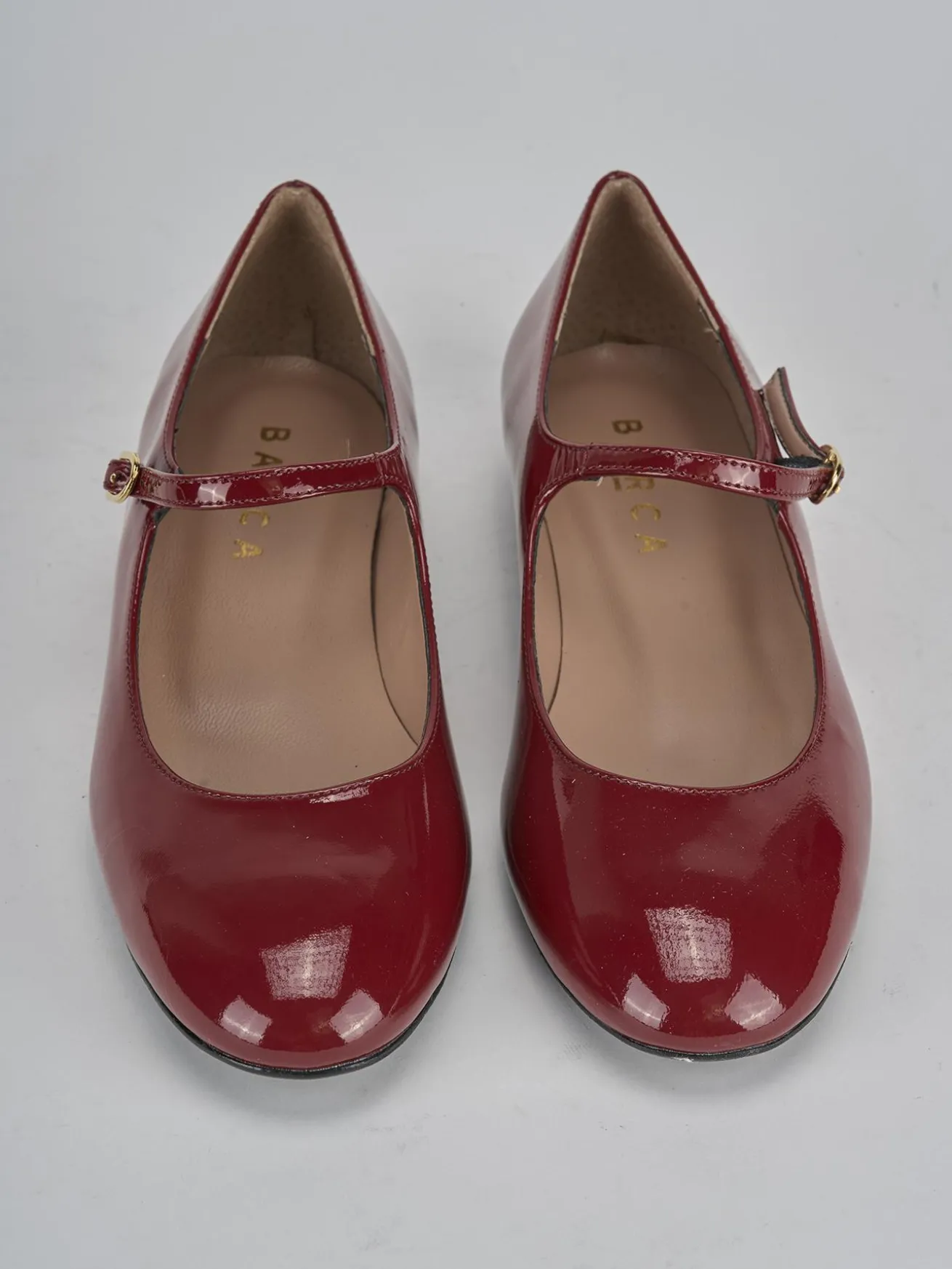 Ballerine tacco 2cm vernice bordo'