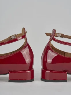 Ballerine tacco 2cm vernice rosso