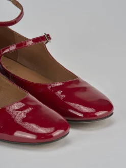 Ballerine tacco 2cm vernice rosso
