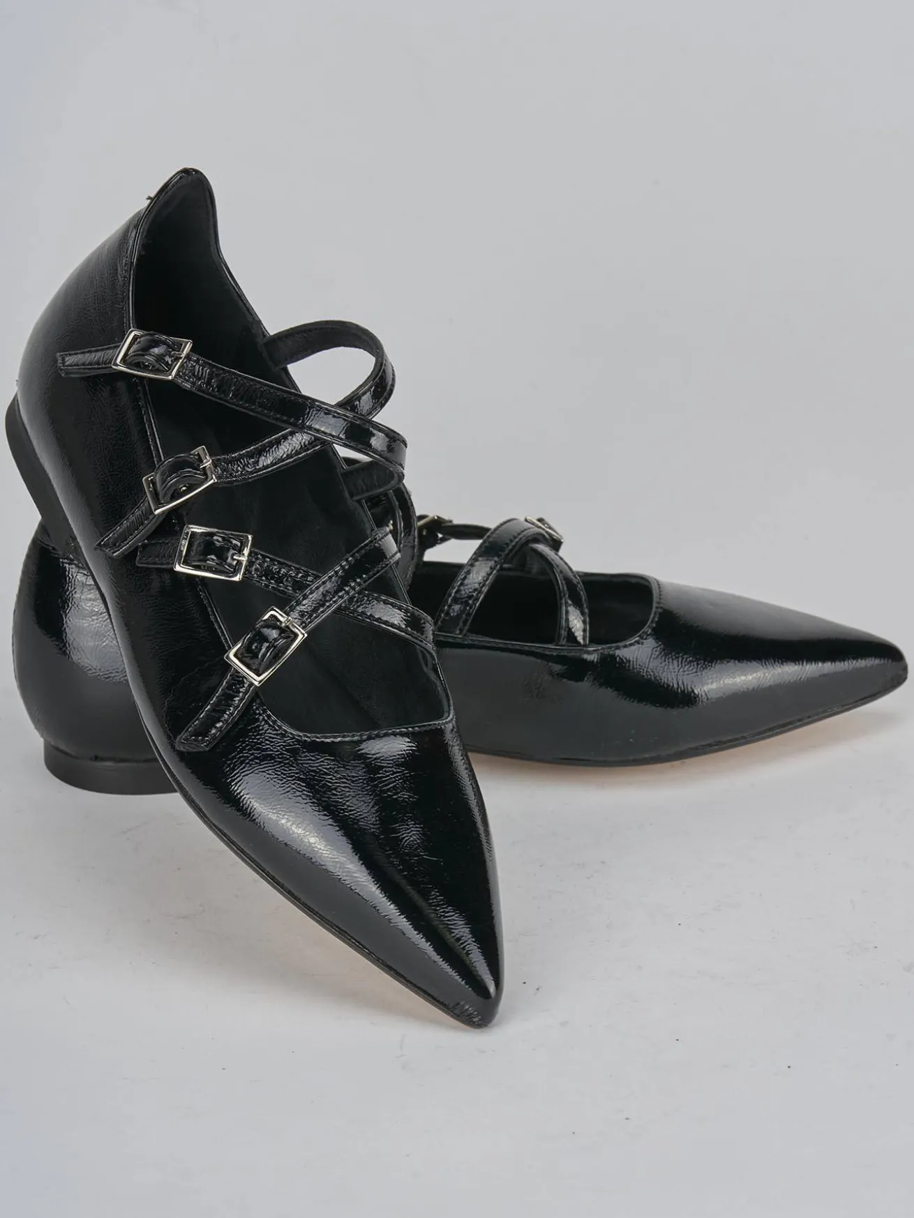 Ballerine tacco 1cm vernice nero