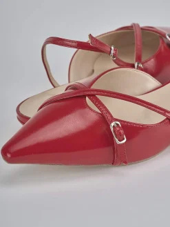 Ballerine tacco 2cm vernice rosso